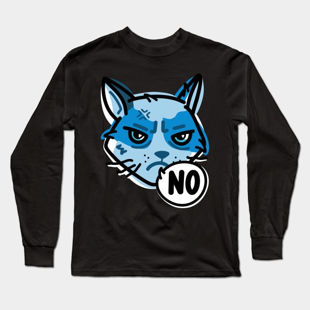 Smurf Cat Angry No Long Sleeve T-Shirt by By-Berto